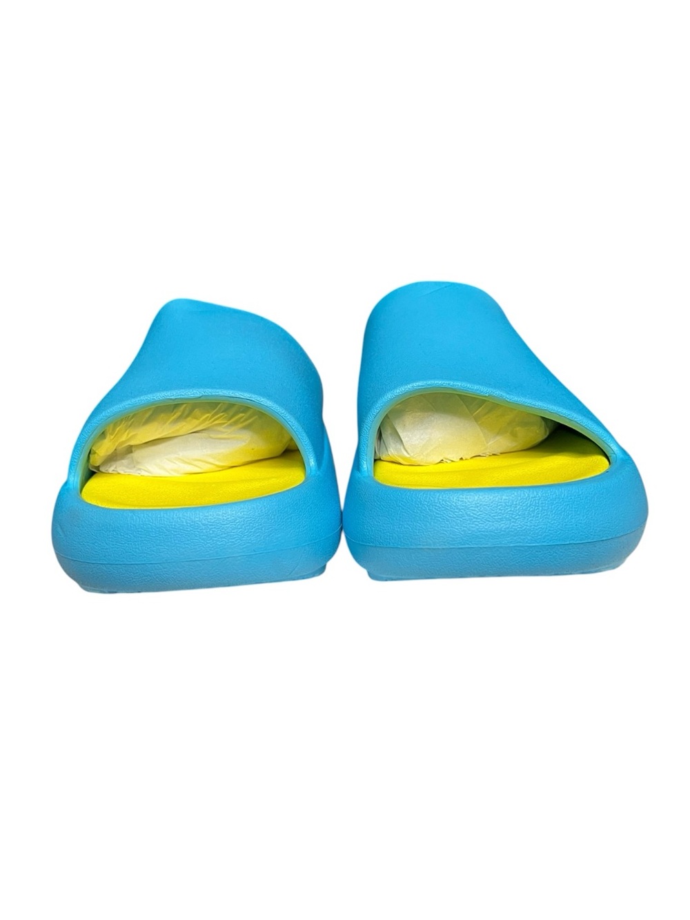🌻NEW J/Slides Squish Beach Slides Turquoise Yellow Cushioned Sandals Women's 7 - Picture 7 of 12